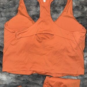 Women's Orange Sports Bra and Leggings set